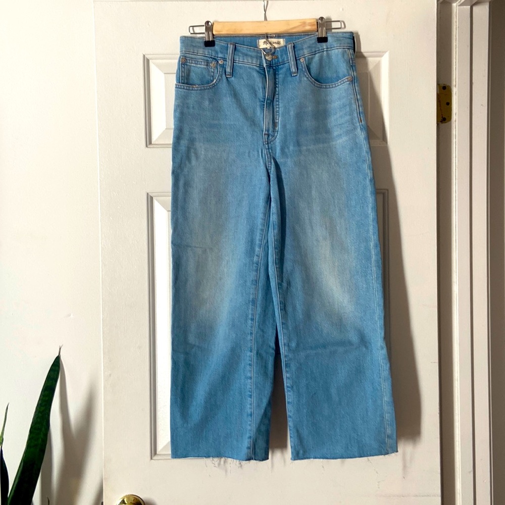 Madewell light wash wide-leg crop jean